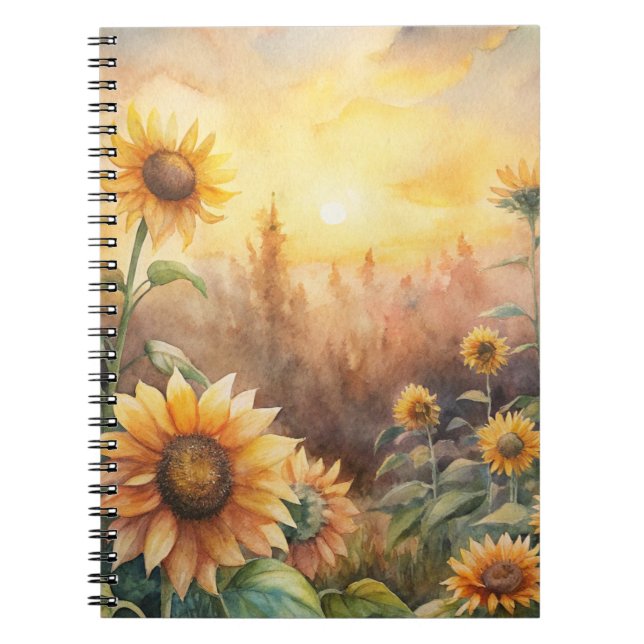 Sunflowers in a Meadow Notebook (Front)