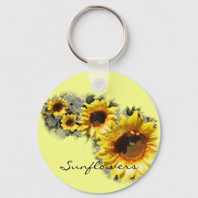 Sunflowers in a Row Keychain (Front)