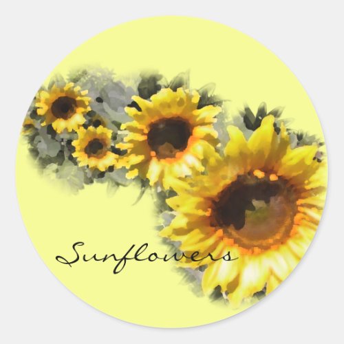 Sunflowers in a Row Sticker