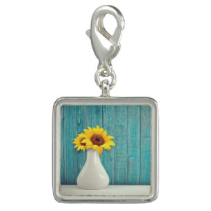 Sunflowers in a vase charm