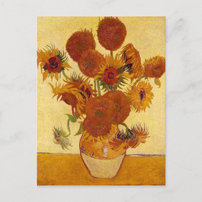 Sunflowers in a Vase (F454) Van Gogh Fine Art Postcard (Front)