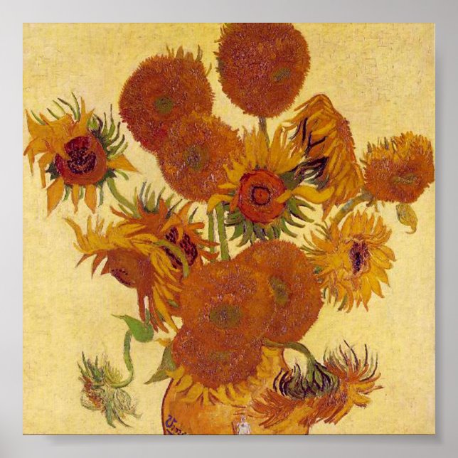 Sunflowers in a Vase (F454) Van Gogh Fine Art Poster (Front)
