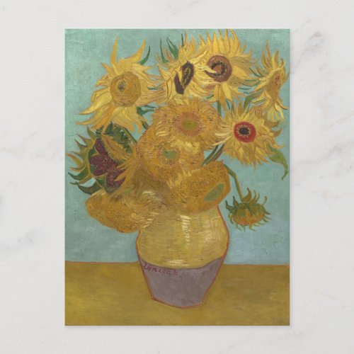 Sunflowers in a Vase F455 Van Gogh Fine Art Postcard