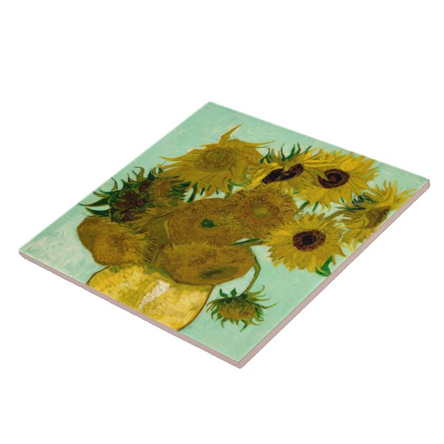 Sunflowers in a Vase (F456) Van Gogh Fine Art Ceramic Tile (Side)
