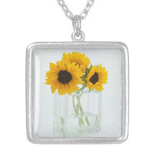 Sunflowers in a Vase necklace