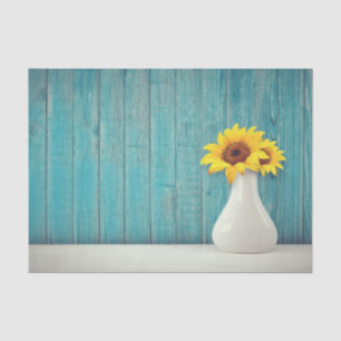 Sunflowers in a vase tissue paper
