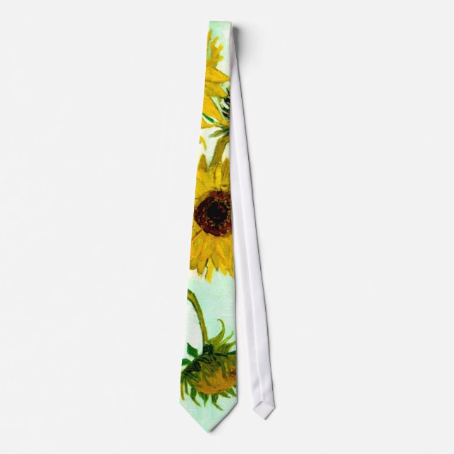 Sunflowers in a Vase Van Gogh Fine Art Neck Tie (Front)