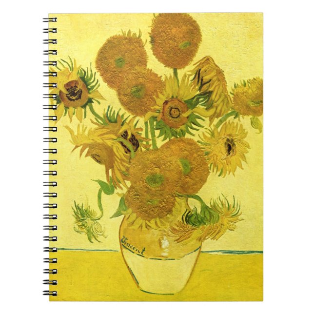 Sunflowers in a Vase Van Gogh Fine Art Notebook (Front)