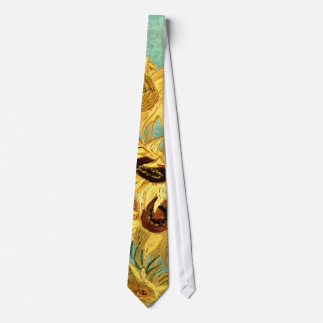 Sunflowers in a Vase Van Gogh Fine Art Tie (Front)