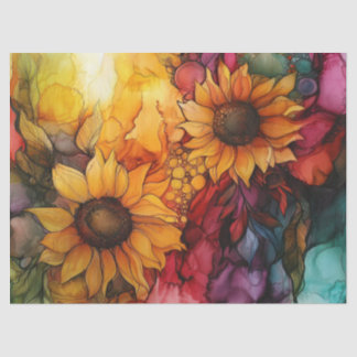 Sunflowers in Alcohol Ink Series Design #19 Tissue Paper