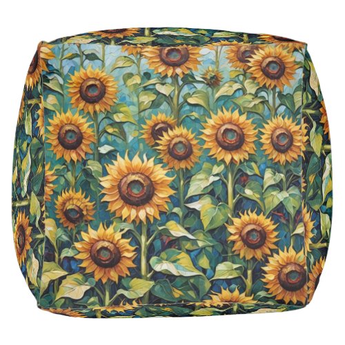 Sunflowers In Bloom Pouf