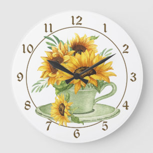 Sunflower Wall Clocks | Zazzle