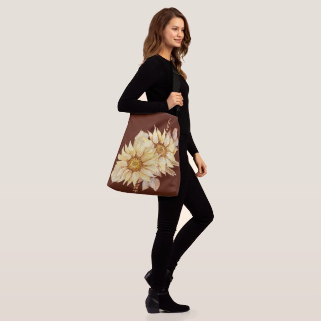 Sunflowers in Fall Colors Crossbody Bag (On Model)