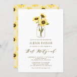 Sunflowers in Mason Jar Bat Mitzvah Invitation<br><div class="desc">Whimsical Bat Mitzvah invitation featuring yellow sunflowers in a mason jar with butterflies. This floral Bat Mitzvah invitation is completely customizable.</div>