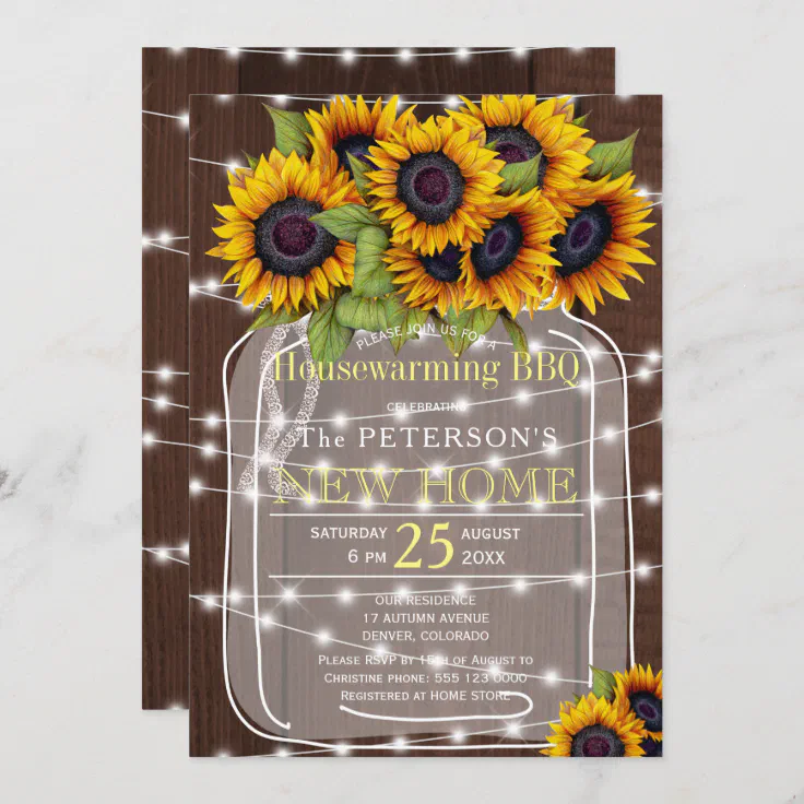 mason jar bbq invitations