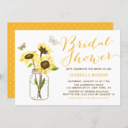 Sunflowers In Mason Jars Summer Bridal Shower Invitation at Zazzle