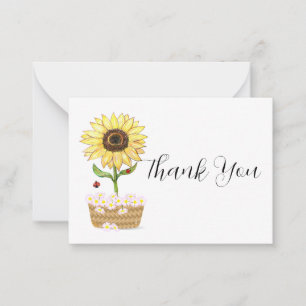 Sunflowers In Pots Thank You Note Card