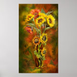 Sunflowers In Sunflower Vase Art Poster/Print Poster