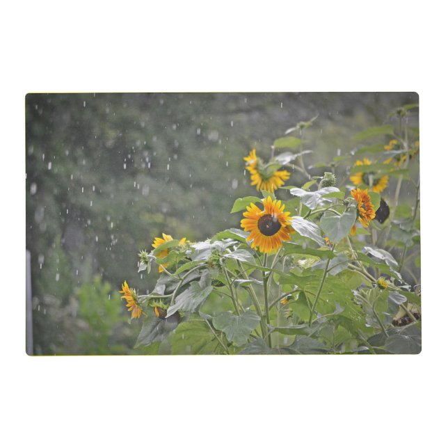 Sunflowers In The Rain Placemat (Front)