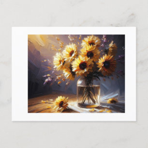 Sunflowers in Vase, Postcard