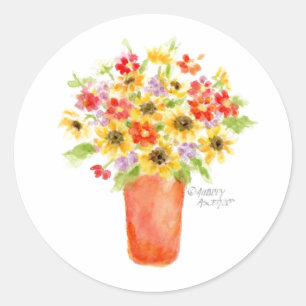 Sunflowers in Vase Stickers