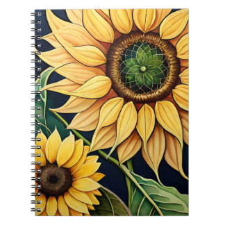 Sunflowers in Watercolor Notebook