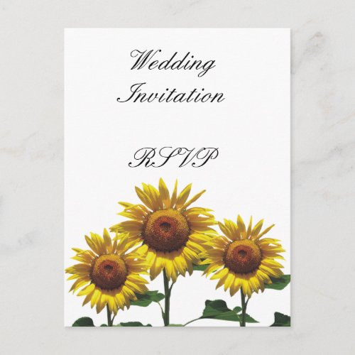 Sunflowers Inexpensive Wedding Packages Sets Kits Invitation Postcard