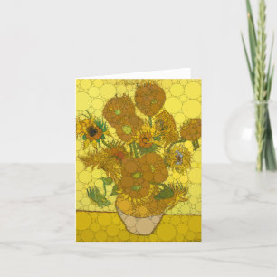 Sunflowers, Infinity Dots - After Vincent van Gogh Thank You Card