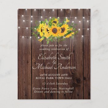 Sunflowers Invite by Low Budget Wedding Network®