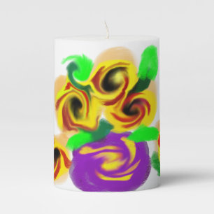 Sunflowers joy pillar candle