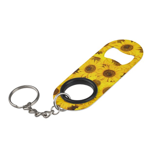 Sunflowers Keychain Bottle Opener (Front Angled)