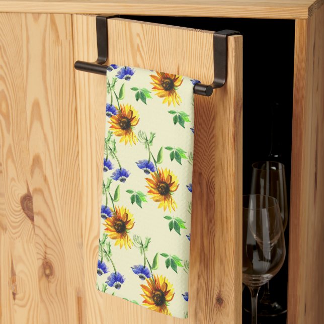 Sunflowers  kitchen towel (Thirds Fold)