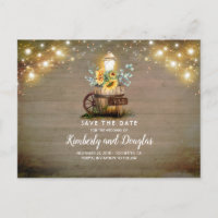Sunflowers Lantern Rustic Fall Save the Date
