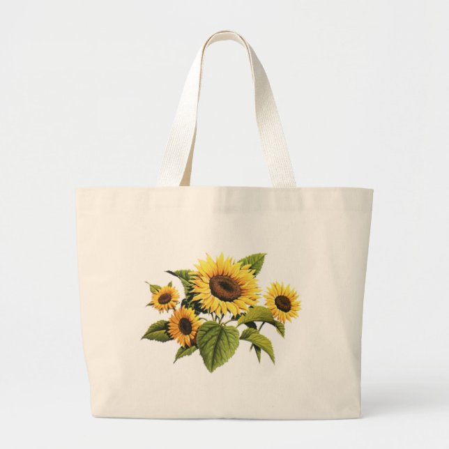 Sunflowers Large Tote Bag (Front)