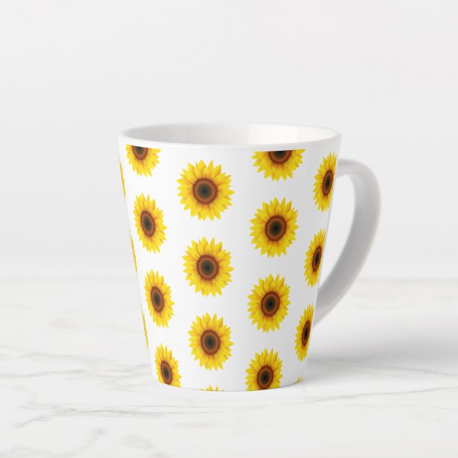 Sunflowers Latte Mug (Right Angle)