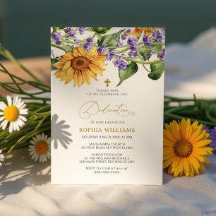 Sunflowers & Lavander Dedication Invitation
