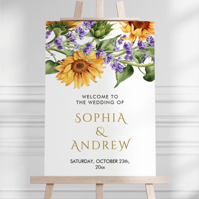 Sunflowers & Lavander Wedding Welcome Sign (Creator Uploaded)
