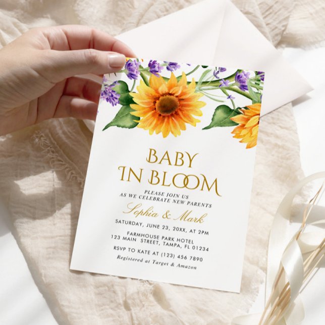Sunflowers & Lavender Baby In Bloom Invite (Creator Uploaded)