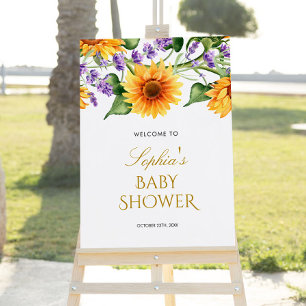 Sunflowers & Lavender Baby Shower Welcome Sign