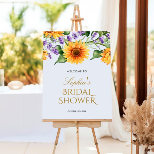 Sunflowers & Lavender Bridal Shower Welcome Sign (Creator Uploaded)
