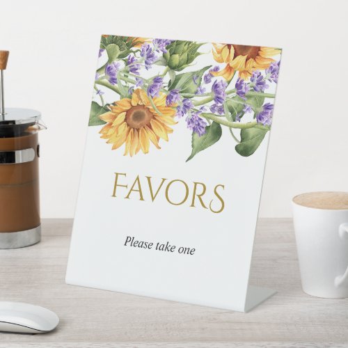 Sunflowers  Lavender Favor Table Top Sign