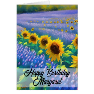 Sunflowers & Lavender Happy Birthday Card