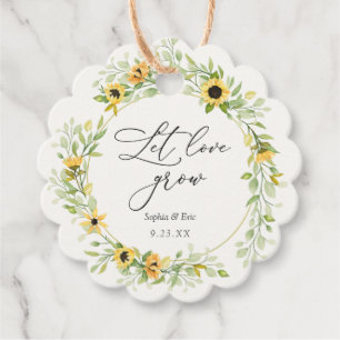 Sunflowers Let Love Grow Plant Favor Favor Tags