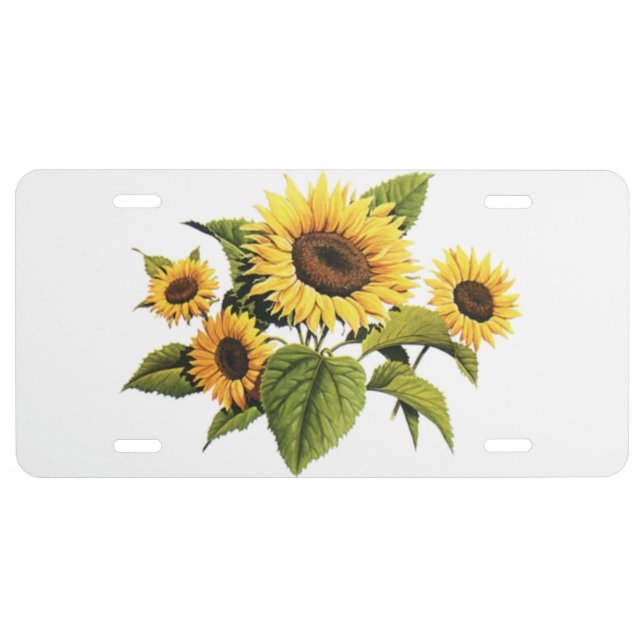Sunflowers License Plate (Front)