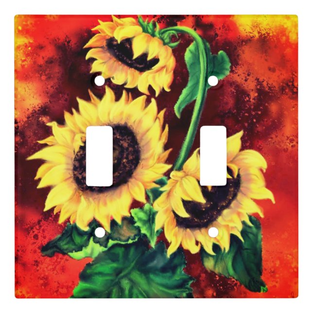 Sunflowers Light Switch Cover Painting (Front)