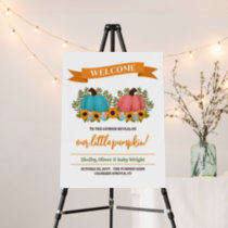 Sunflowers Little Pumpkin Gender Reveal Welcome Foam Board