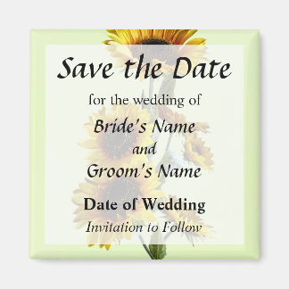 Sunflowers Looking Up Save the Date Magnet