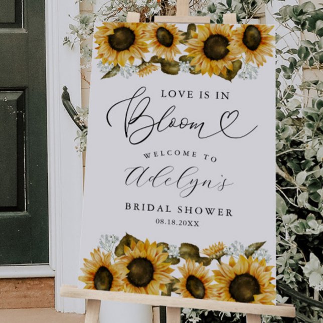 Sunflowers Love Is In Bloom Bridal Shower Sign (Creator Uploaded)