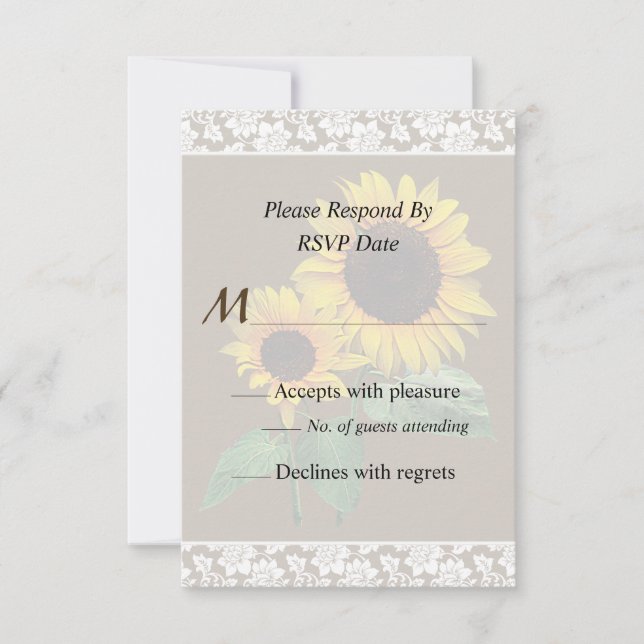 Sunflower's Love Wedding Invitation (Front)