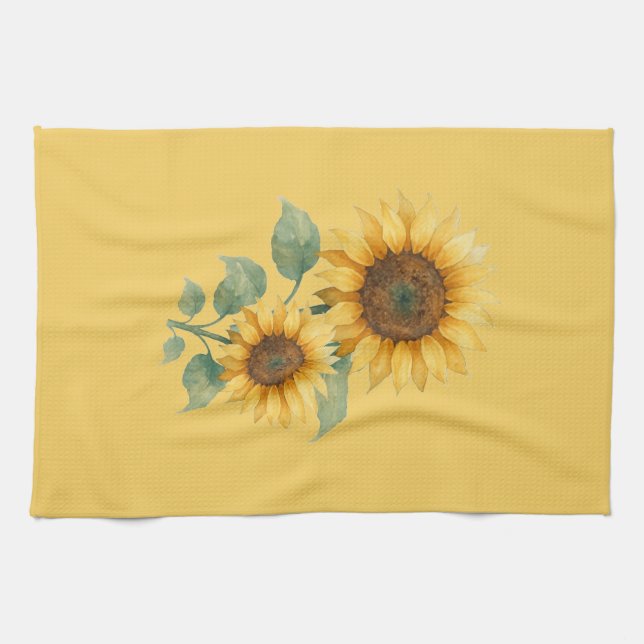 Sunflowers lovers gift kitchen towel (Horizontal)